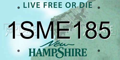 1SME185 New Hampshire License Plate