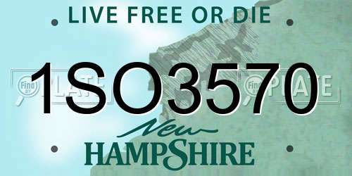 1SO3570 New Hampshire License Plate