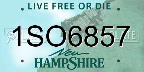 1SO6857 New Hampshire License Plate