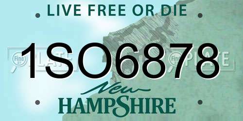 1SO6878 New Hampshire License Plate