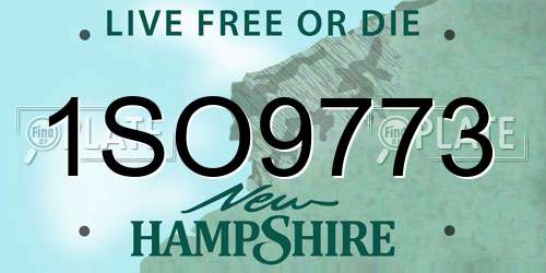 1SO9773 New Hampshire License Plate