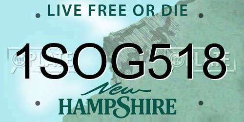 1SOG518 New Hampshire License Plate
