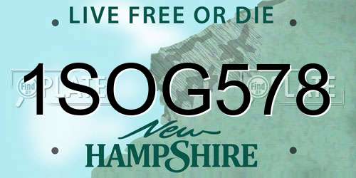 1SOG578 New Hampshire License Plate