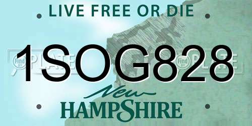 1SOG828 New Hampshire License Plate