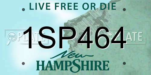 1SP464 New Hampshire License Plate