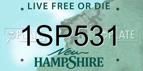 1SP531 New Hampshire License Plate
