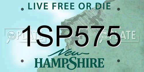 1SP575 New Hampshire License Plate
