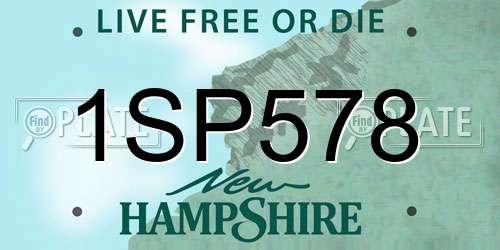1SP578 New Hampshire License Plate
