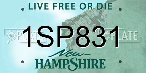 1SP831 New Hampshire License Plate