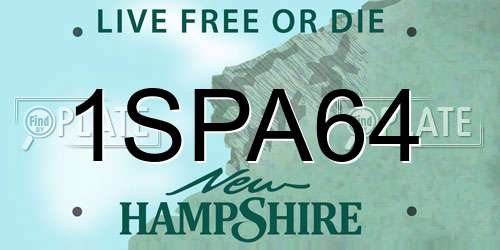 1SPA64 New Hampshire License Plate