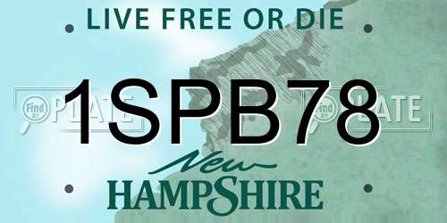 1SPB78 New Hampshire License Plate
