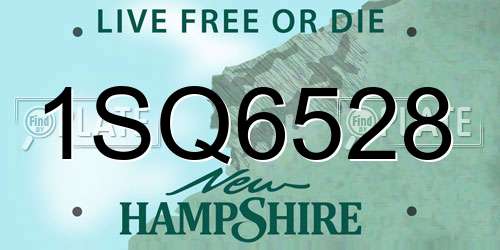 1SQ6528 New Hampshire License Plate