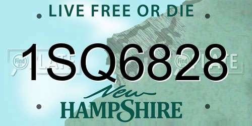1SQ6828 New Hampshire License Plate