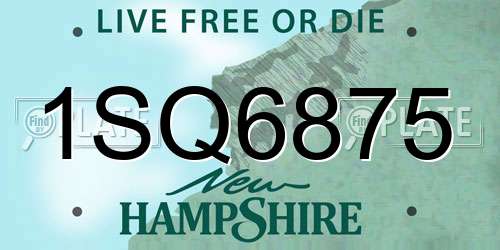 1SQ6875 New Hampshire License Plate