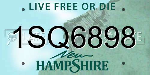 1SQ6898 New Hampshire License Plate