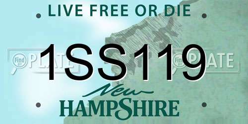 1SS119 New Hampshire License Plate