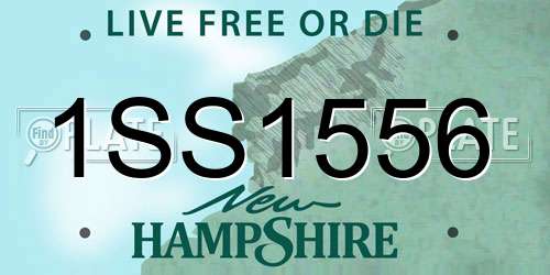 1SS1556 New Hampshire License Plate