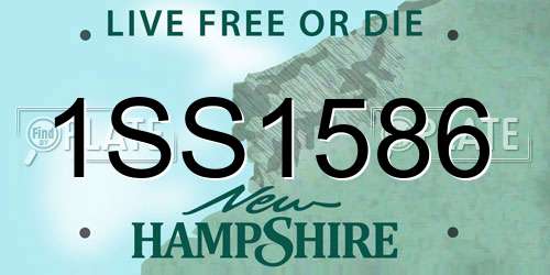 1SS1586 New Hampshire License Plate