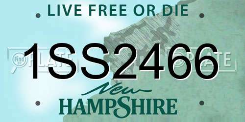 1SS2466 New Hampshire License Plate