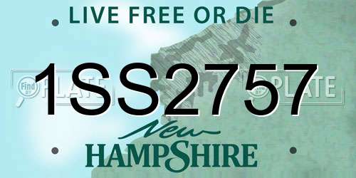 1SS2757 New Hampshire License Plate