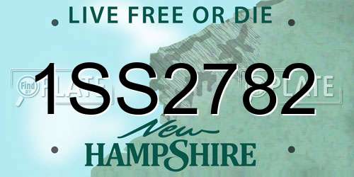 1SS2782 New Hampshire License Plate