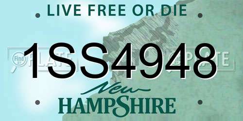 1SS4948 New Hampshire License Plate