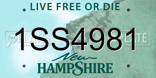 1SS4981 New Hampshire License Plate