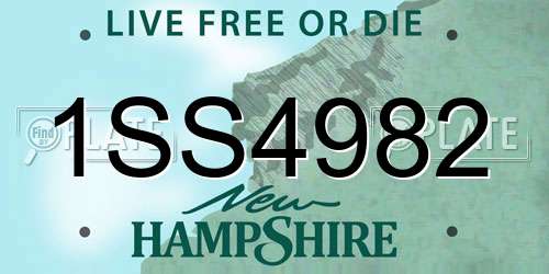 1SS4982 New Hampshire License Plate