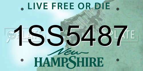 1SS5487 New Hampshire License Plate