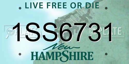 1SS6731 New Hampshire License Plate