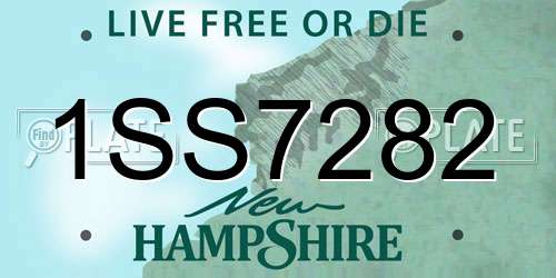 1SS7282 New Hampshire License Plate