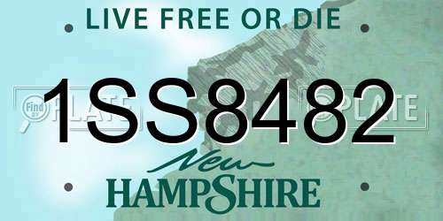 1SS8482 New Hampshire License Plate