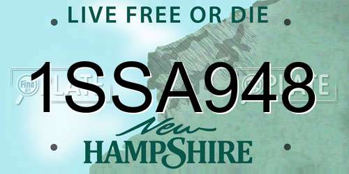 1SSA948 New Hampshire License Plate