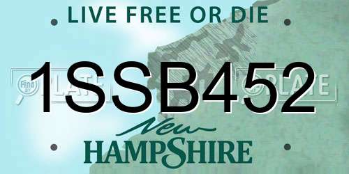 1SSB452 New Hampshire License Plate