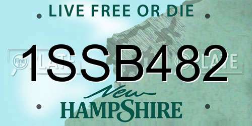 1SSB482 New Hampshire License Plate