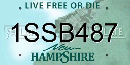 1SSB487 New Hampshire License Plate