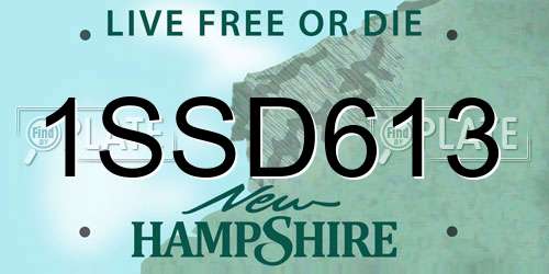 1SSD613 New Hampshire License Plate