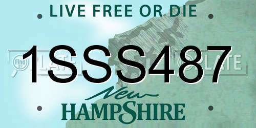 1SSS487 New Hampshire License Plate