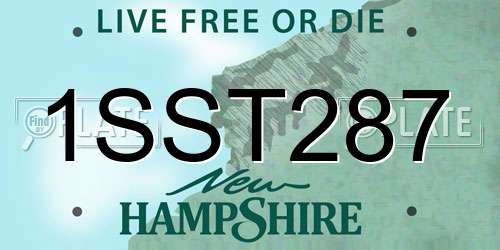 1SST287 New Hampshire License Plate