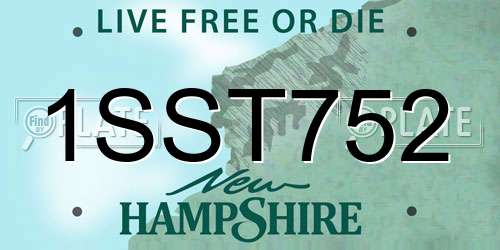 1SST752 New Hampshire License Plate
