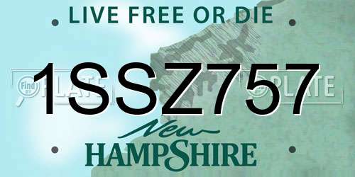 1SSZ757 New Hampshire License Plate