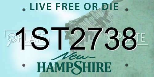 1ST2738 New Hampshire License Plate