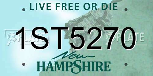 1ST5270 New Hampshire License Plate