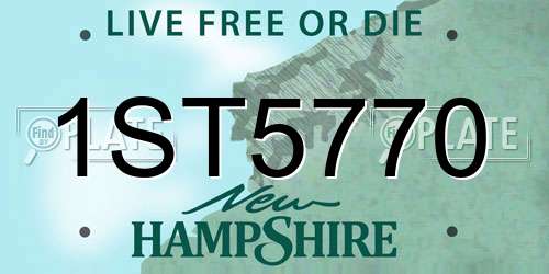 1ST5770 New Hampshire License Plate