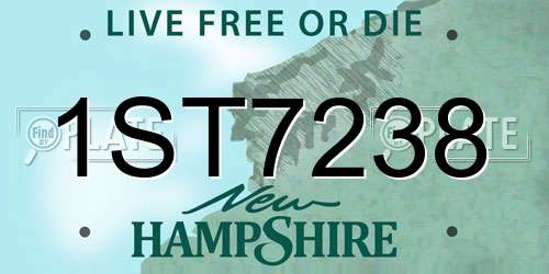 1ST7238 New Hampshire License Plate