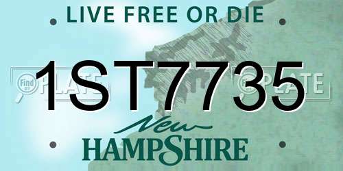 1ST7735 New Hampshire License Plate