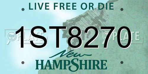 1ST8270 New Hampshire License Plate