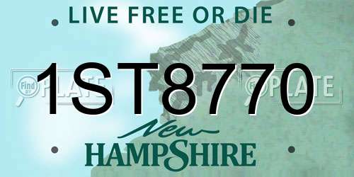 1ST8770 New Hampshire License Plate