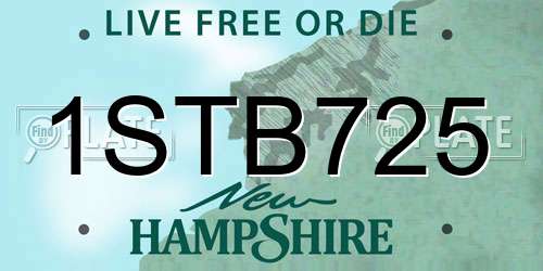 1STB725 New Hampshire License Plate