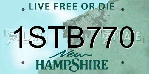 1STB770 New Hampshire License Plate